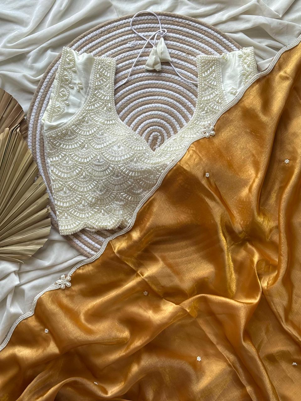 Gold sitaraa saree