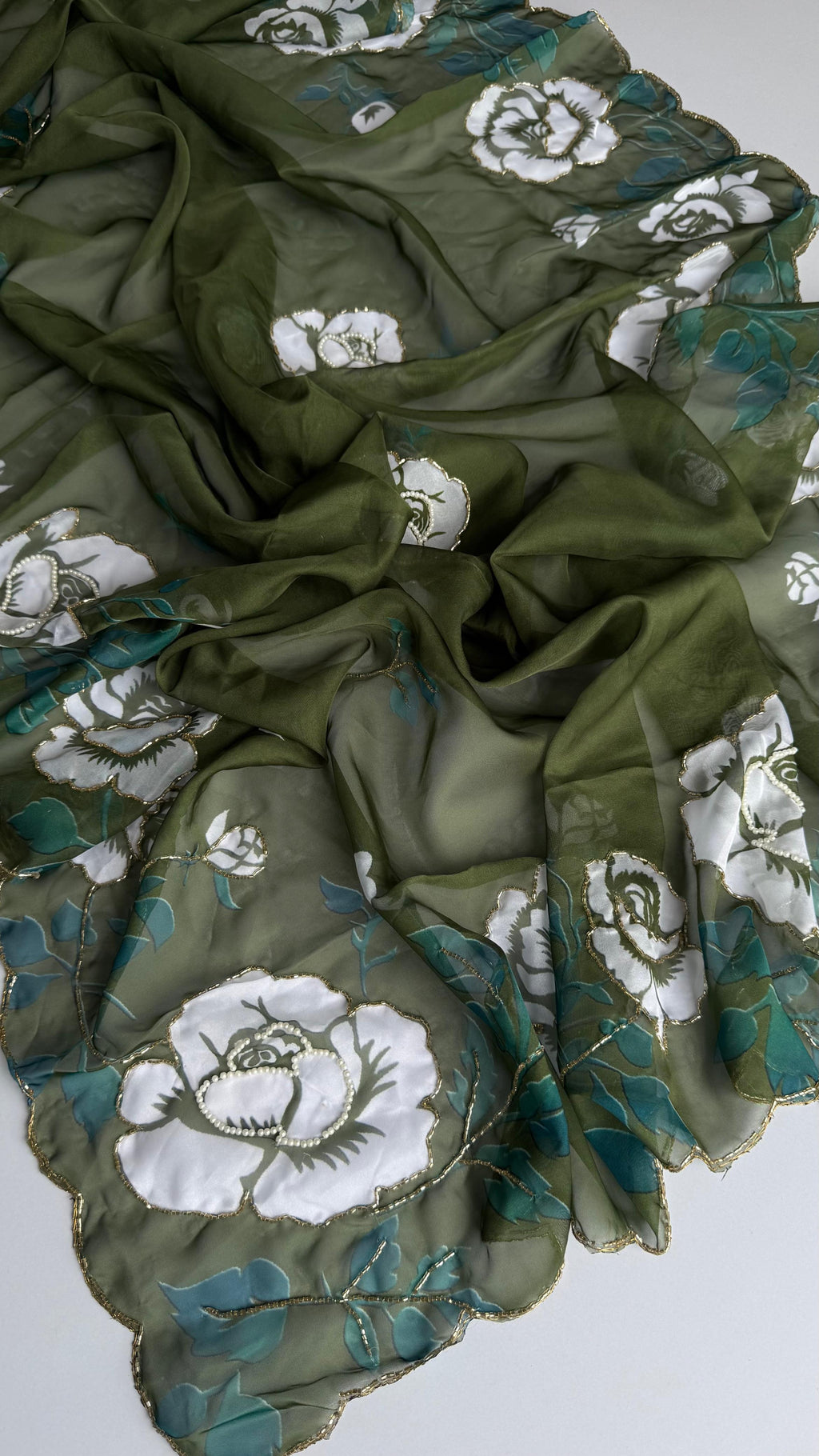 Tabby saree with complete hand work