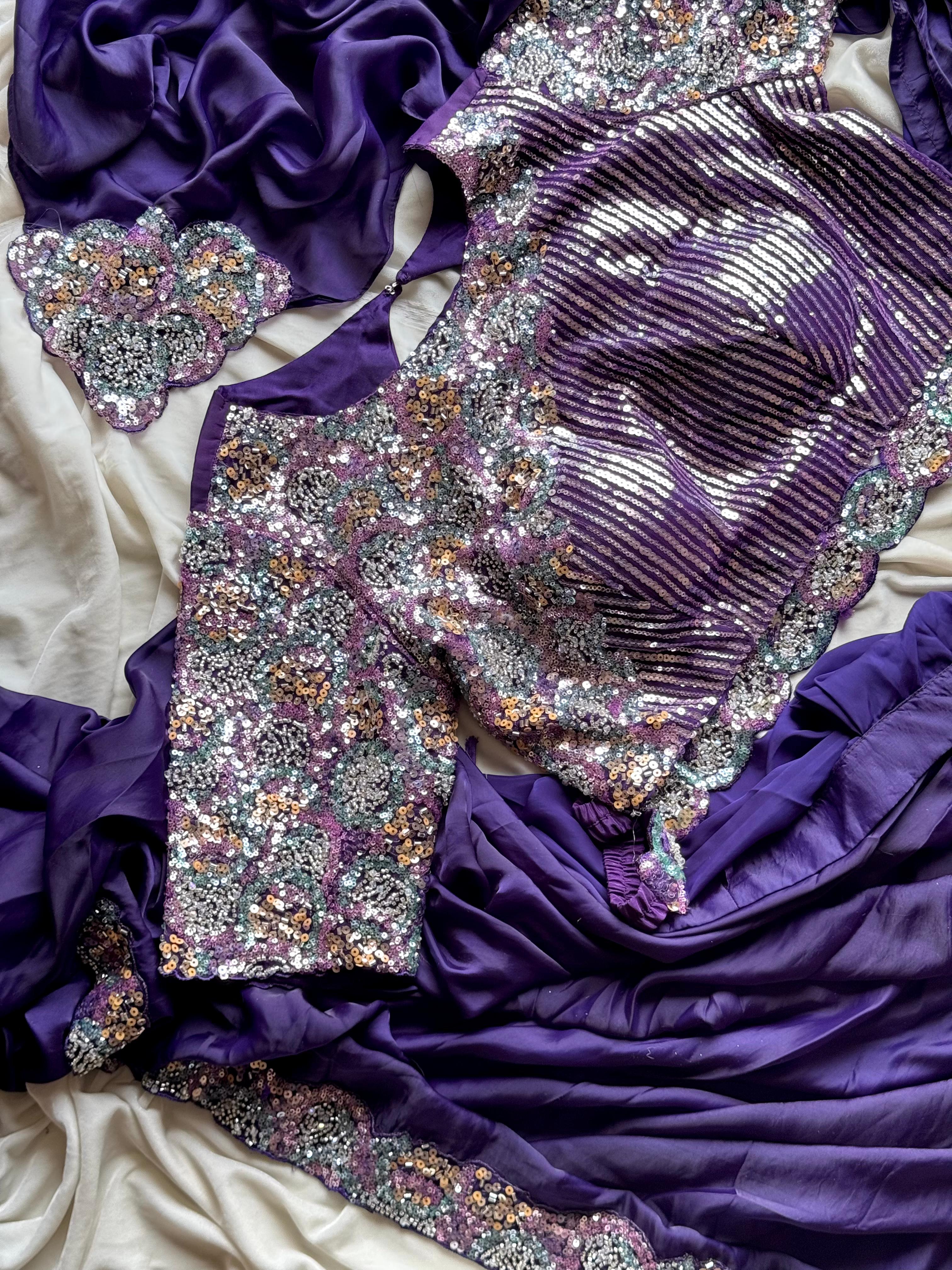 Ultra Violet 1 minute saree