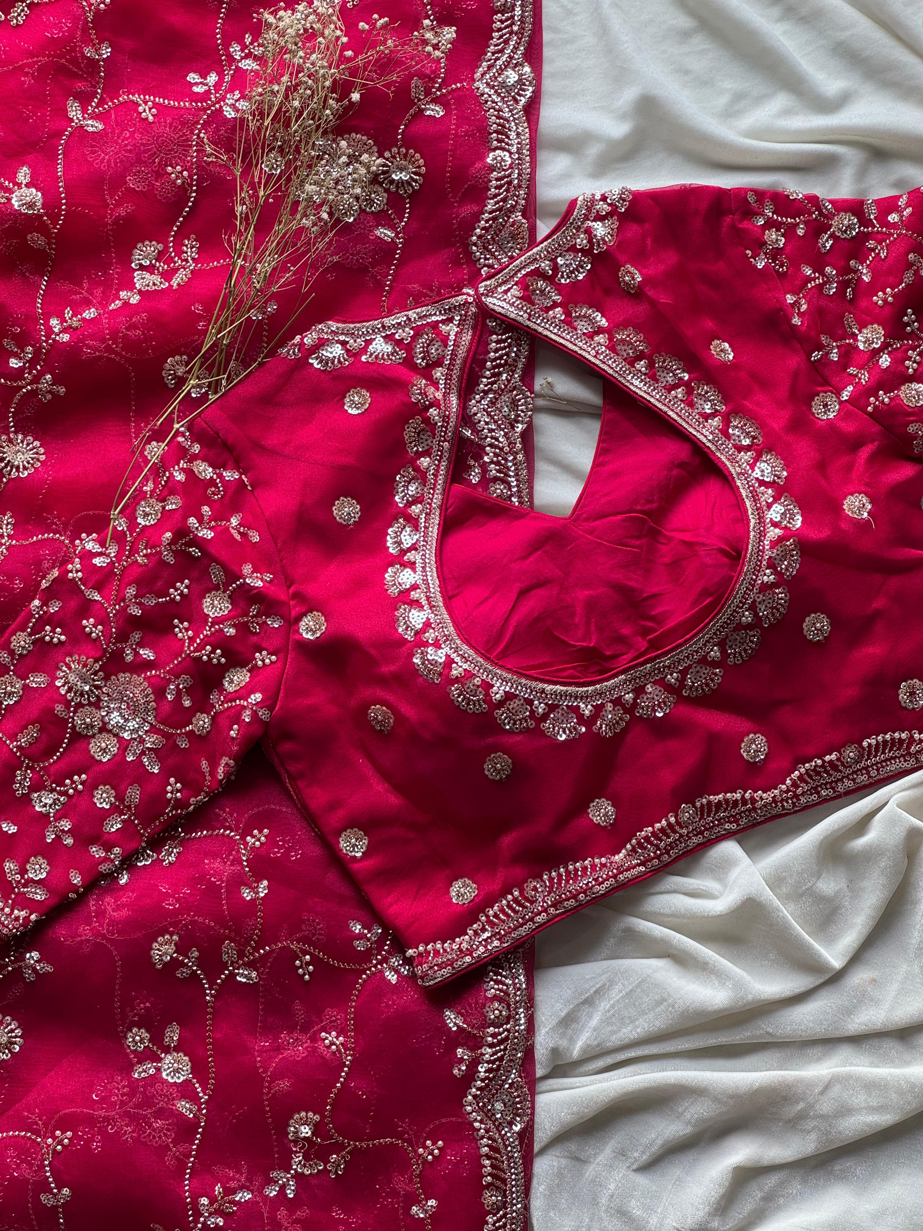 Rasberry saree