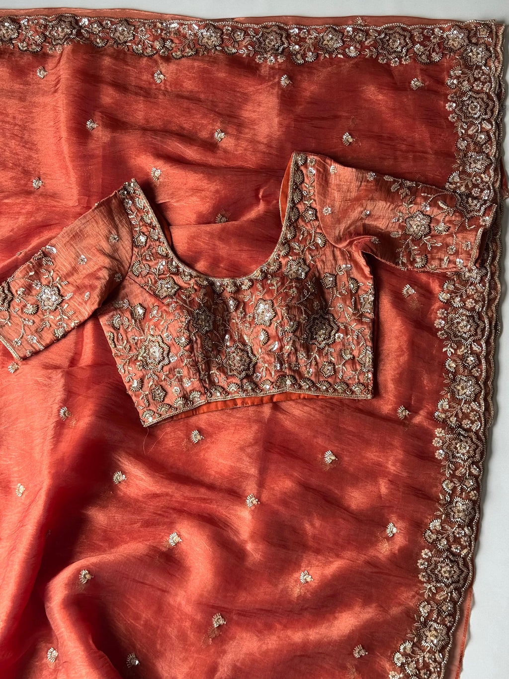 Rutic Orange saree