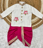 Lotus kurta with dhoti
