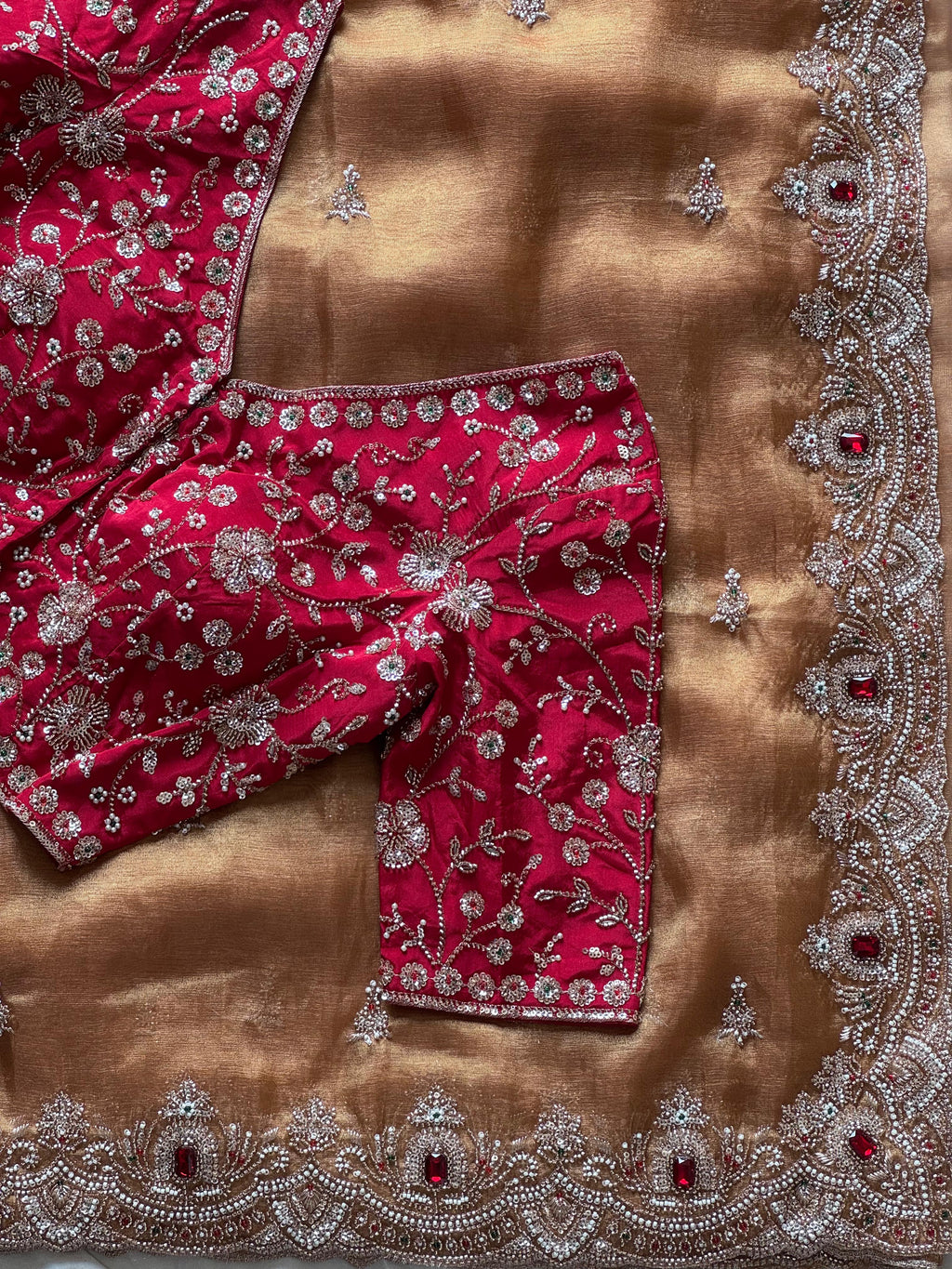 Cocktail handwork saree