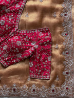 Cocktail handwork saree