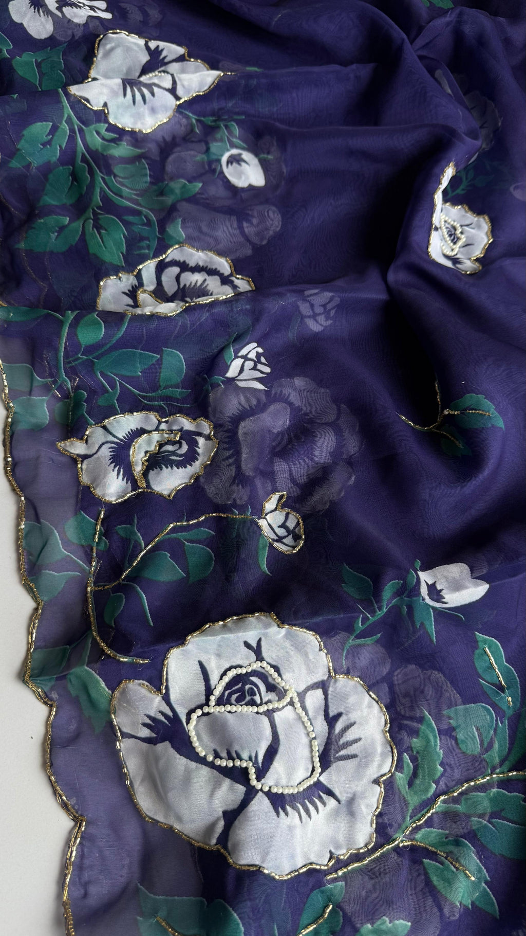 Tabby saree with complete hand work