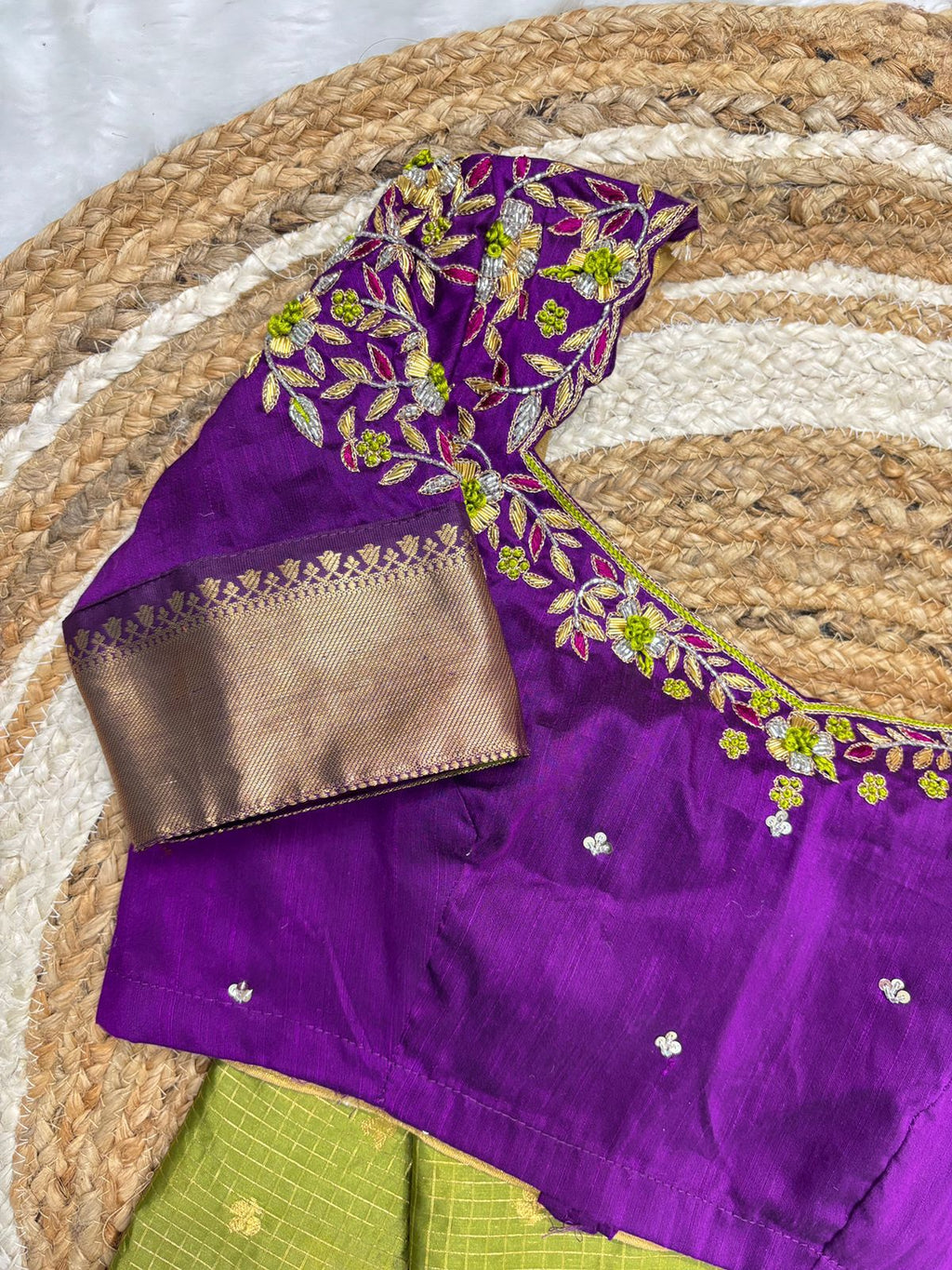 soft semi kanchi checks saree