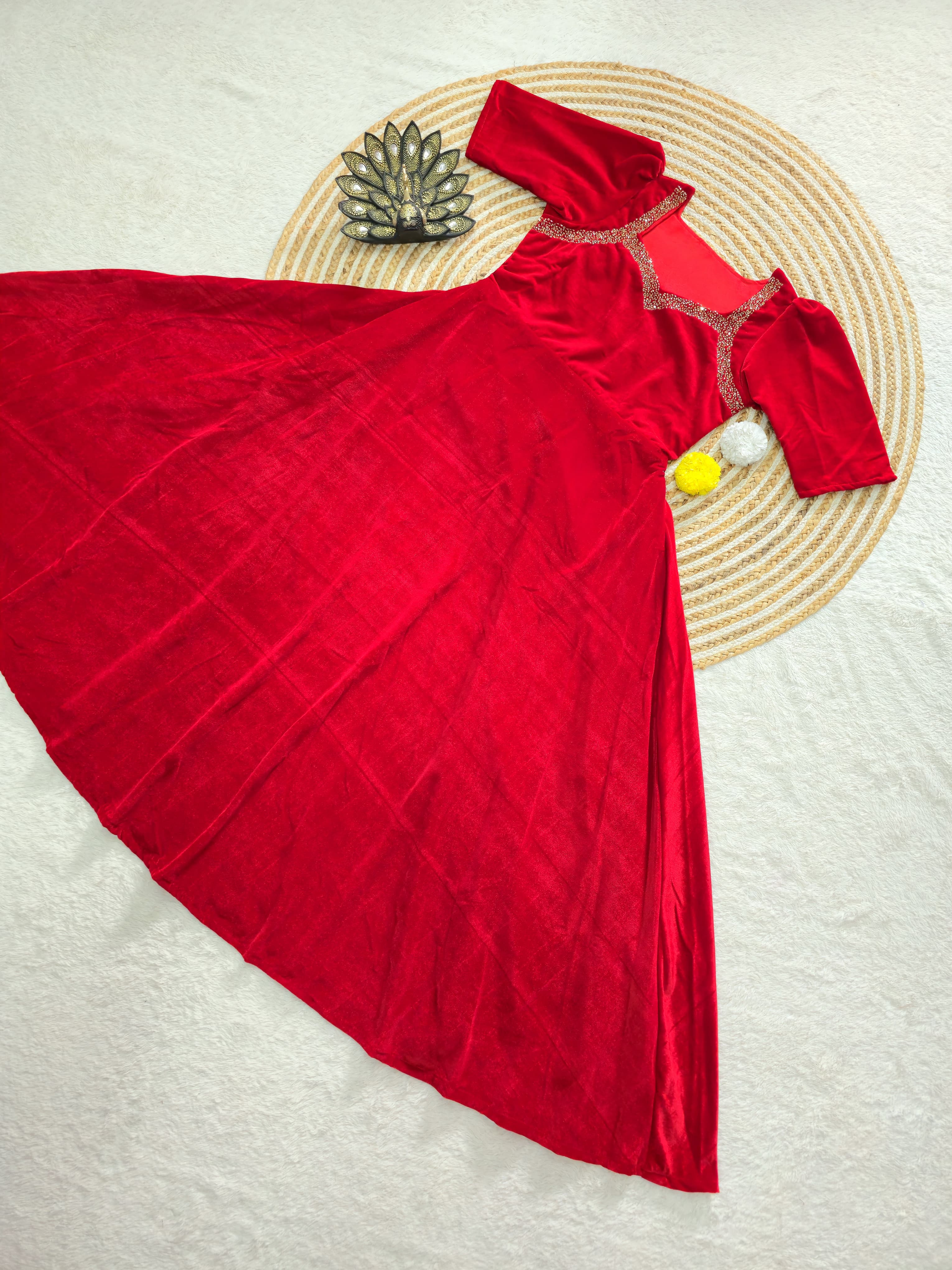 Velvet Designer Hand work Gown