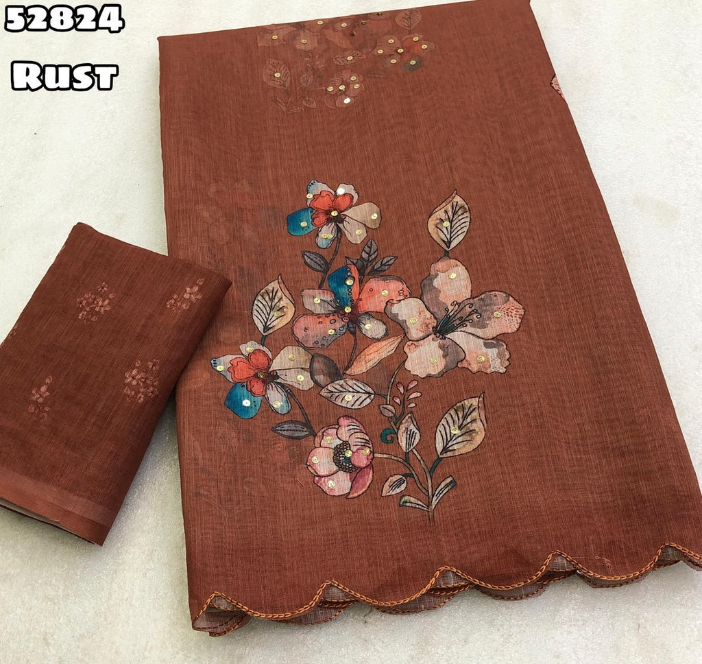 Floral digital print saree