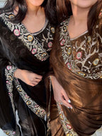 fandy satin saree