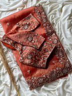 Rutic Orange saree