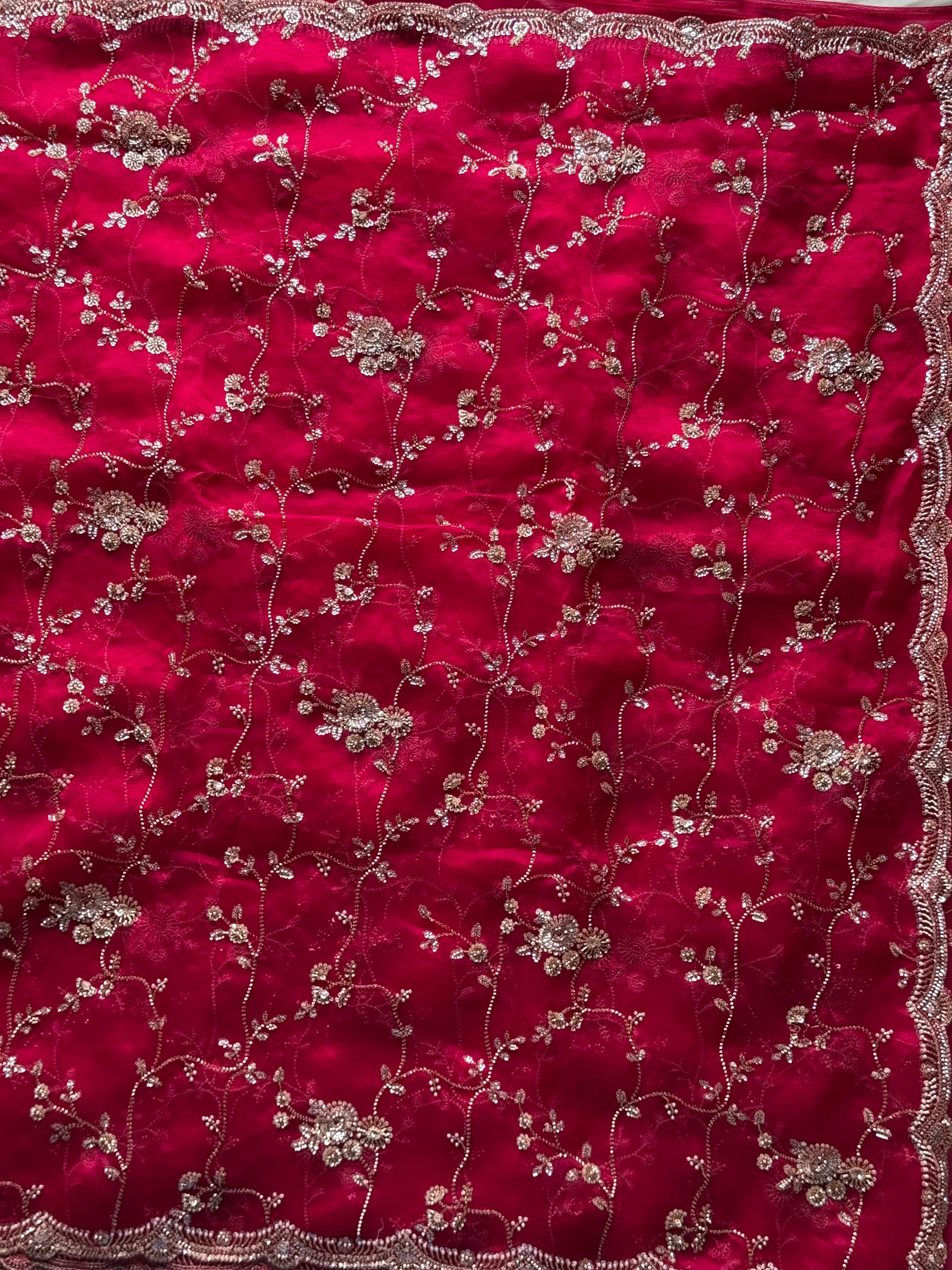Rasberry saree