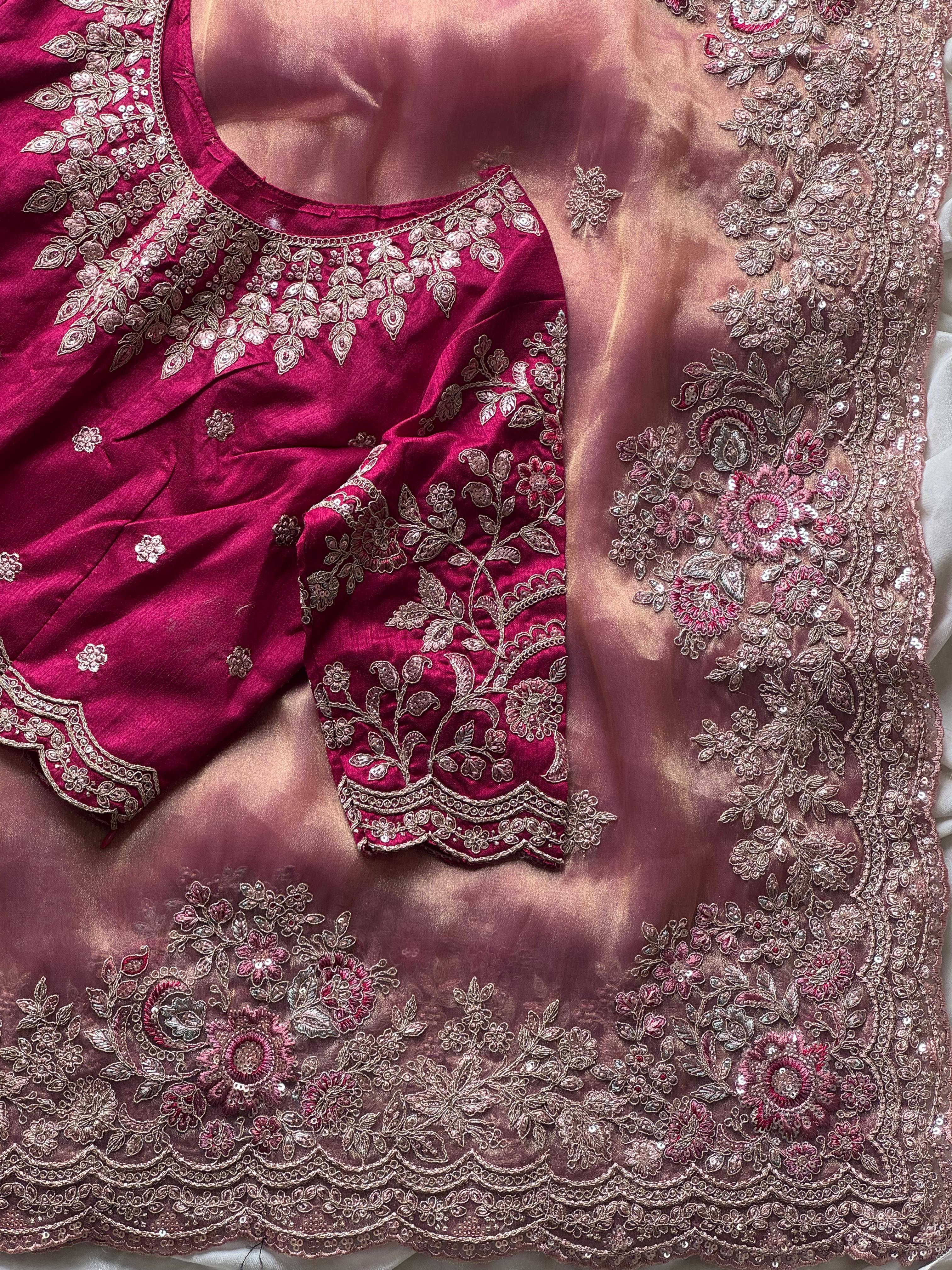Blush pink sareee